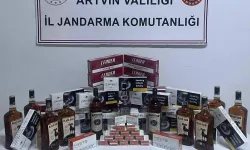 Artvin'de gümrük kaçağı sigara ve içki ele geçirildi