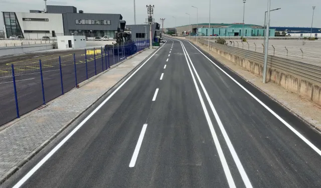 Kocaeli Railport'ta asfalt ve yol çizgileri tamamlandı