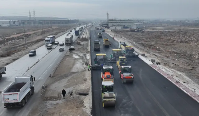 Konya Aslım Caddesi'nde üst yapı çalışması